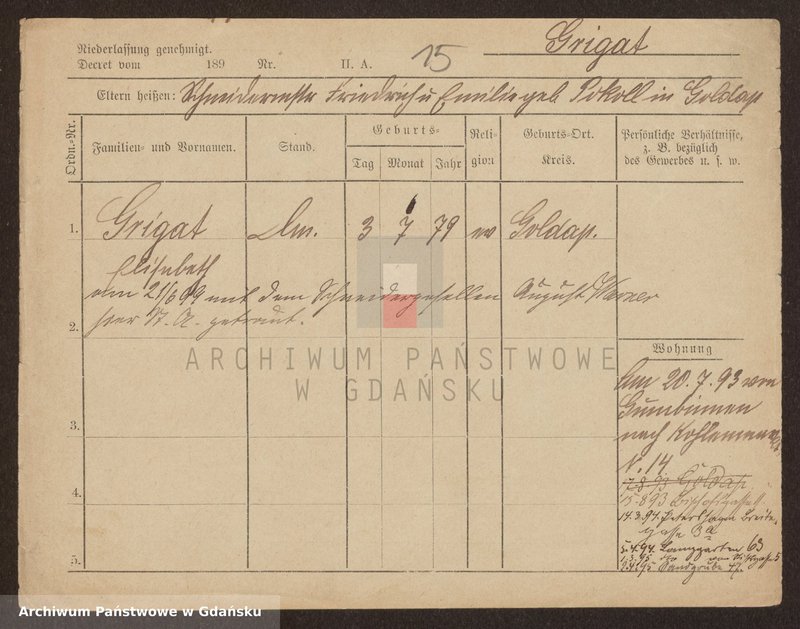 image.from.unit.number "Karty meldunkowe: Griga - Griss"