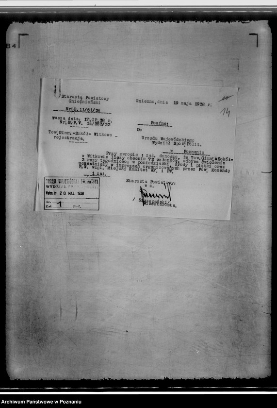 Obraz 18 z jednostki "/Towarzystwo Gimnastyczne,,Sokół" w Witkowie/"