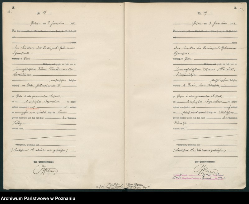 Obraz 12 z jednostki "Księga miejscowa urodzeń tom I [Rejestr główny urodzeń]"