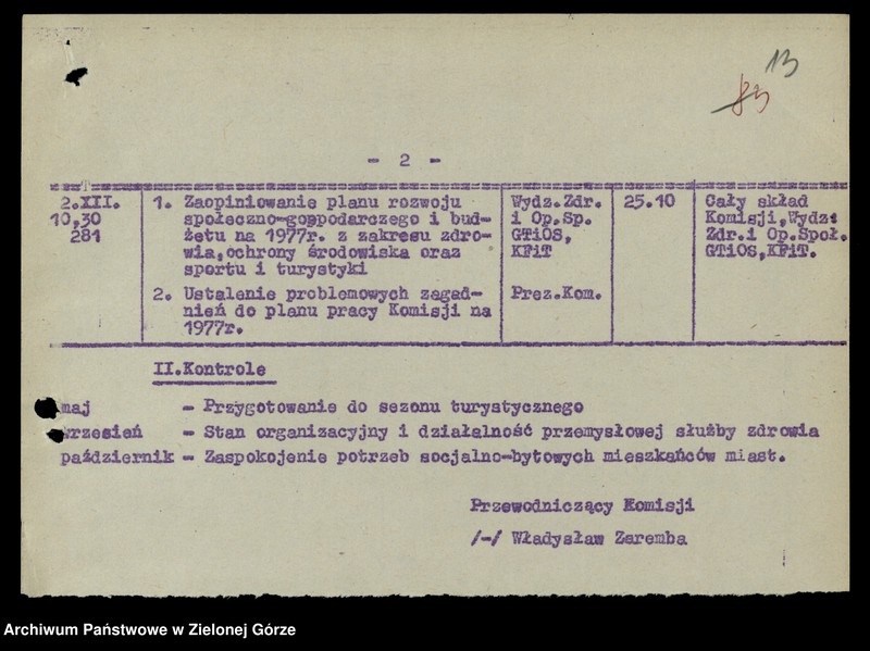 image.from.unit.number "Protokóły z posiedzeń Komisji Zdrowia, Spraw Socjalnych i Ochrony Środowiska Wojewódzkiej Rady Narodowej w Zielonej Górze"