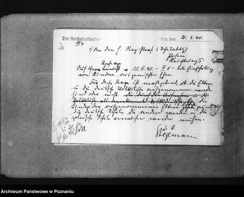 Obraz 7 z jednostki "Aussonderung von Kindern fremder Volkszugeherigkeit aus den deutschen Schulen [szkolna dla dzieci polskich]"