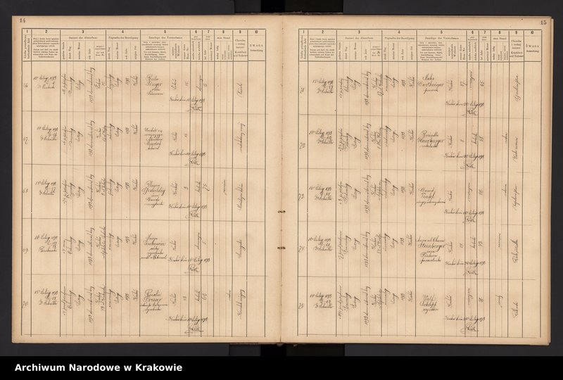 image.from.unit.number "Księga obejmująca wpisy wypadków śmierci Izraelitów w okręgu metrykalnym Krakowskim na rok 1893"