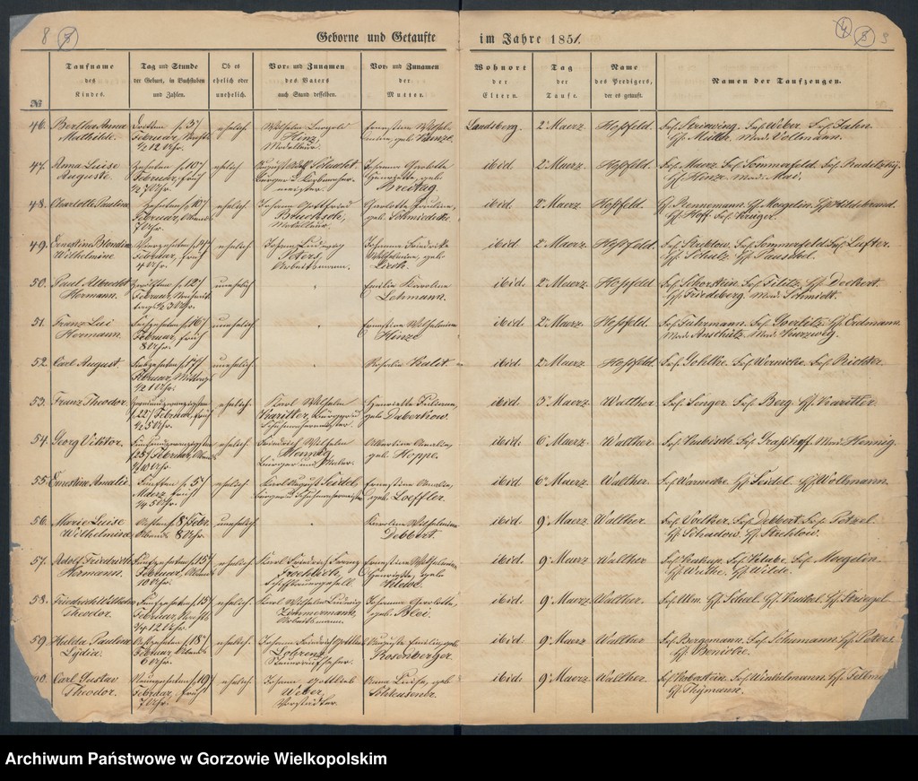 image.from.unit.number "Duplikate der St. Marienkirche zu Landsberg an der Warthe (zawiera też księgę zgonów Konkordien Kirche z 1851 r.)"