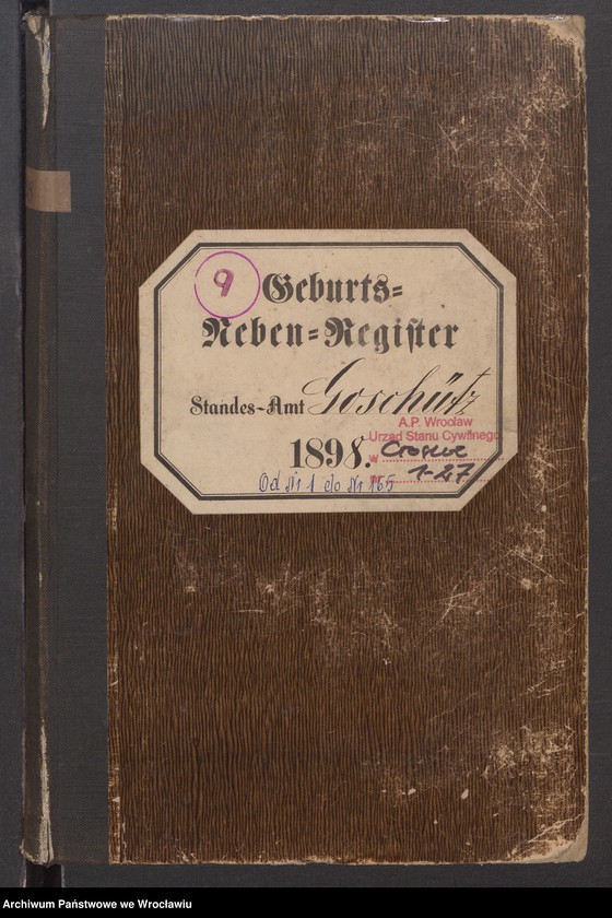 Obraz 2 z jednostki "księga urodzeń Urzędu Stanu Cywilnego w Goszczu (Goschütz) 1898"