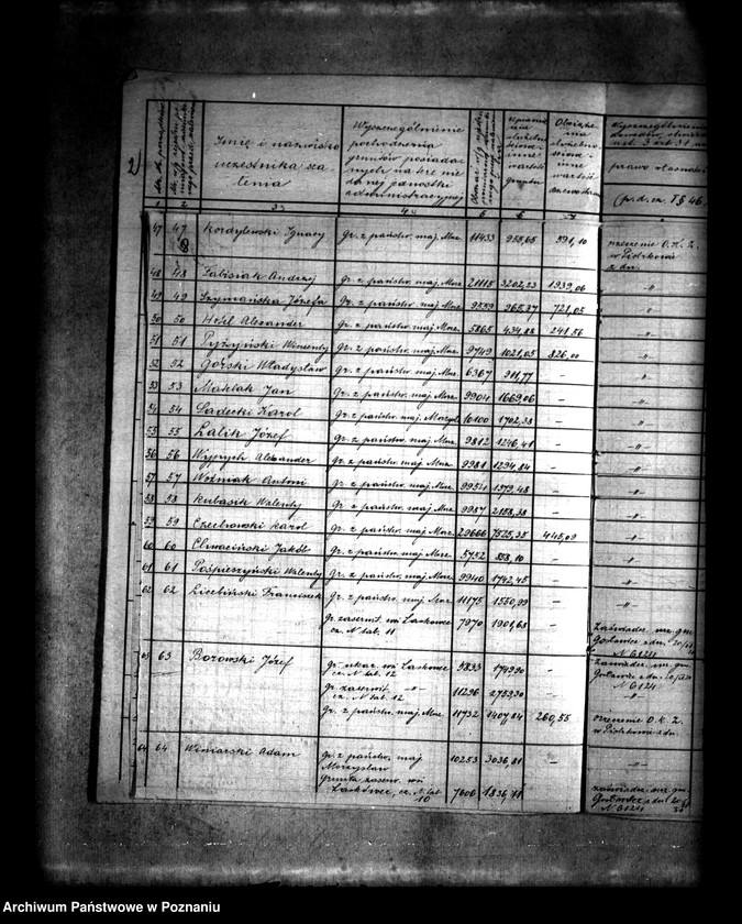 Obraz 12 z jednostki "/Wykaz stanu posiadania uczestników scalania wsi Morzysław powiatu konińskiego i rejestr pomiarowy"