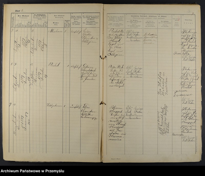 image.from.unit.number "Geburtsmatrik des israelitischen Matriken-Bezirkes Jaroslau pro 1889"