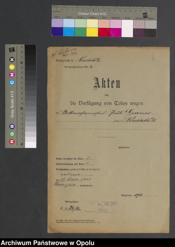 Obraz 2 z jednostki "Verfügung von Todes wegen des Stellmachermeisters Paul Gruner in Neustadt"