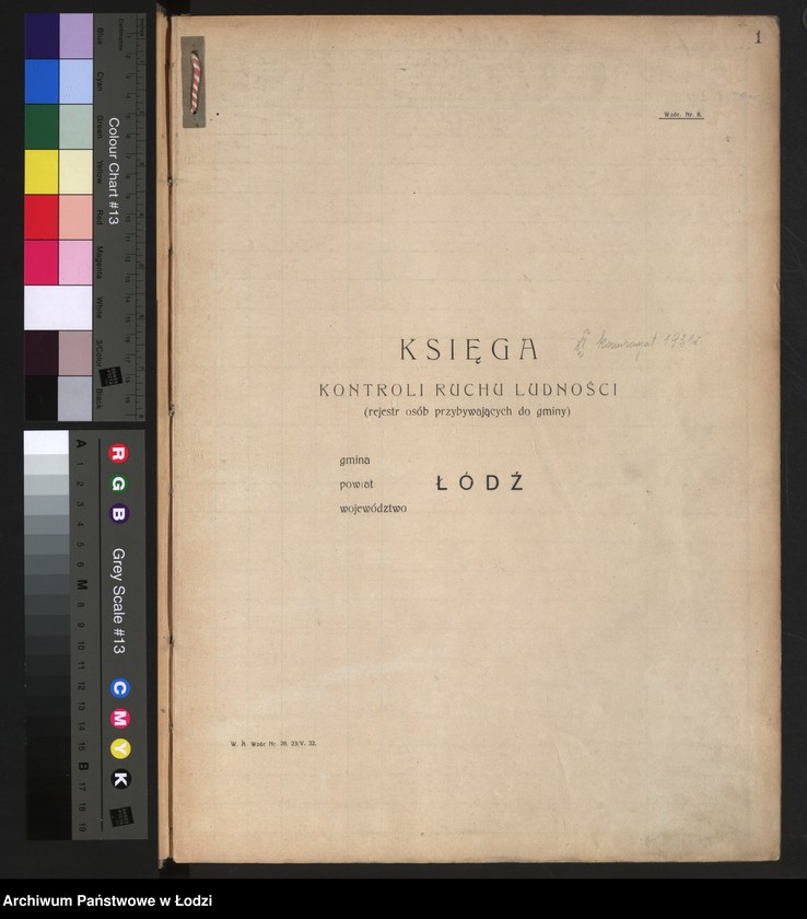 Obraz 4 z jednostki "Księga kontroli ruchu ludności (rejestr osób przybywających do gminy) Łódź, zameldowania pozaankietowe, komisariat XI, nr 1-1263"