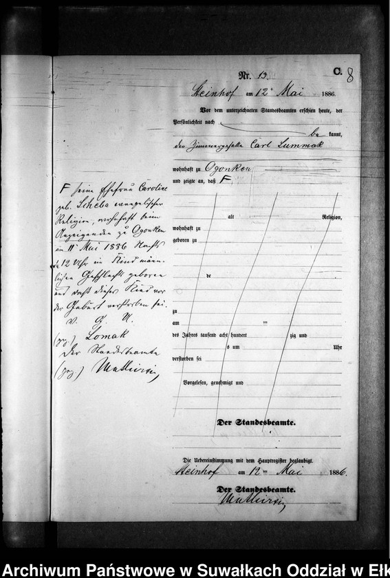 image.from.unit.number "Sterbe-Neben-Register des Preussischen Standes-Amtes Gr. Strengeln Kreis Angerburg"