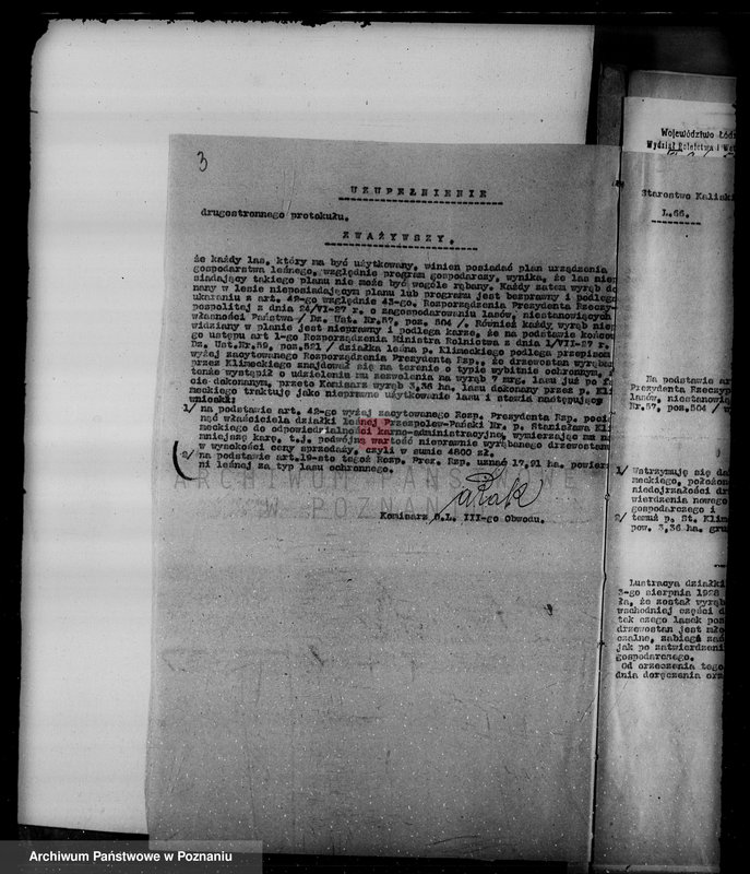 Obraz 7 z jednostki "Gmina Ceków w powiecie kaliskim nadzór nad gospodarką w lasach"