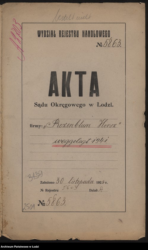 Obraz 2 z jednostki "Hersz Rozenblum- handel win i wódek"