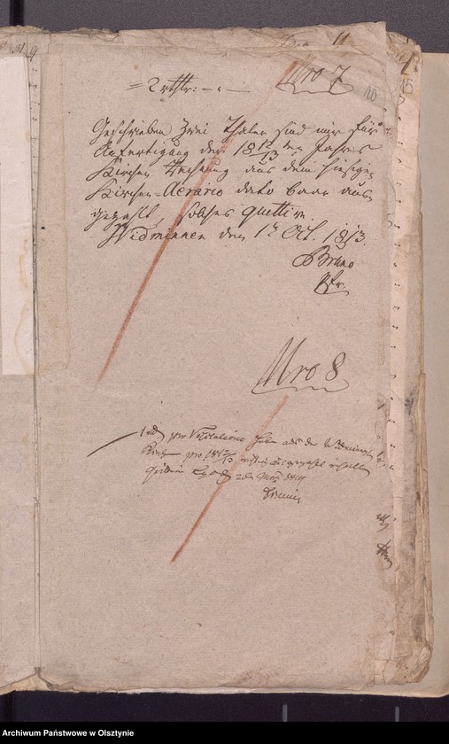 image.from.unit.number "Beläge zur 1812/1813 Jahres Kirchen Rechnung von Widminnen"