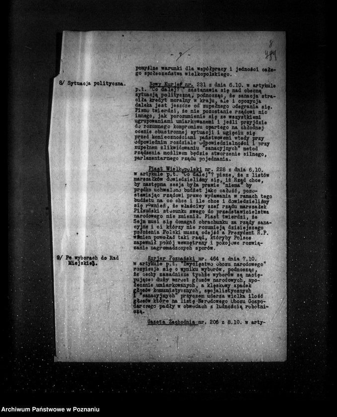 Obraz 12 z jednostki "Sprawozdania sytuacyjne za miesiąc październik 1929 /nr 31-32-33/"