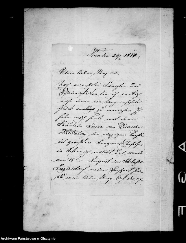image.from.unit.number "/Briefe an Max Gf. Hahn- Kuchelmiss von seiner Schwester Anna Gfin Lehndorff, J. Gf. Oëynhausen, Anna von der Tann, Gf. Cuno, Editha u. Elisabeth Hahn, Arthur Ernst u. Violet Schlippenbach, Therese Eulenburg, Carl u. Magd. Lehndorff u. a. /."