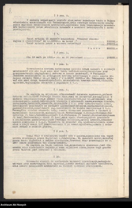 image.from.unit.number "Budżet Służbowy Legalizacji Narzędzi Mierniczych [w skład, której wchodzi Główny Urząd Miar i podległe mu urzędy okręgowe w b. zaborze rosyjskim, na Śląsku Cieszyńskim, w b. zaborze austriackim, pruskim i na Kresach Wschodnich], na [okres 1 I - 31 XII] 1922 r. [Wyjaśnienia ogólne, zestawienie.]"