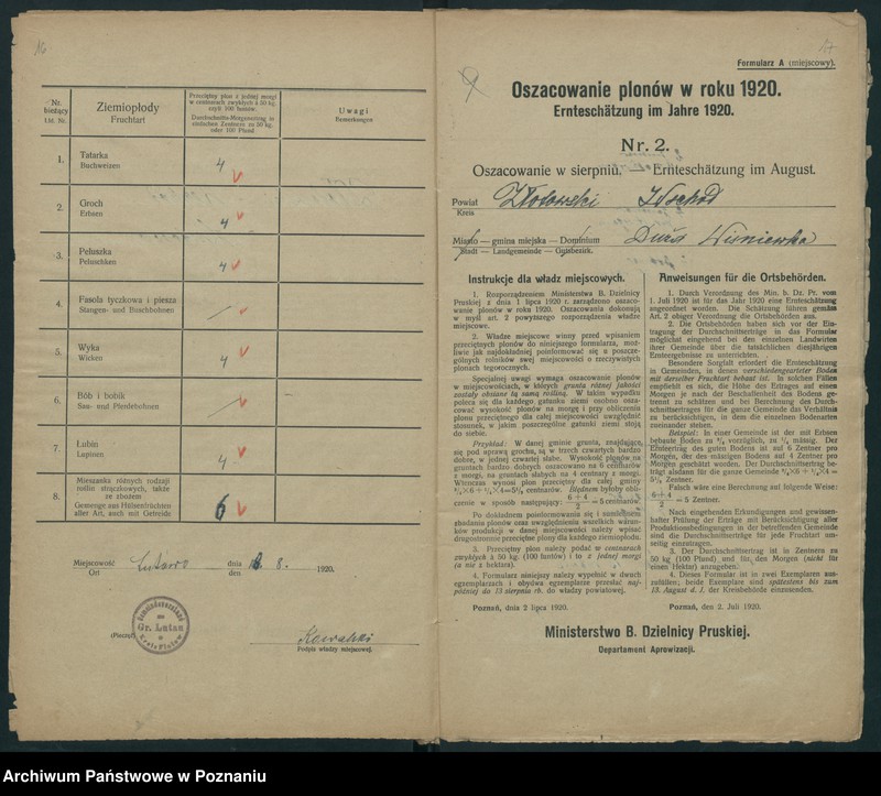 Obraz 11 z jednostki "[Oszacowanie plonów w powiecie złotowskim w roku 1920"