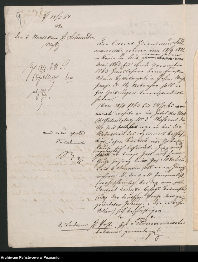 Obraz 15 z jednostki "A. betr. Privatgelehrter Hieronimus Feldmanowski aus Konin, Kreis Buk"