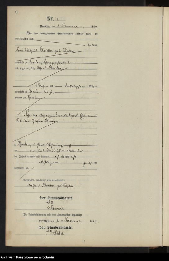 image.from.unit.number "Sterbe-Neben-Register Breslau II 1889 Band 1"