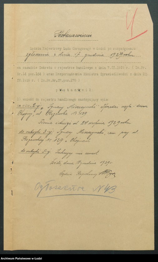 Obraz 6 z jednostki "Ignacy Mieszczyński- sprzedaż węgla i drzewa"