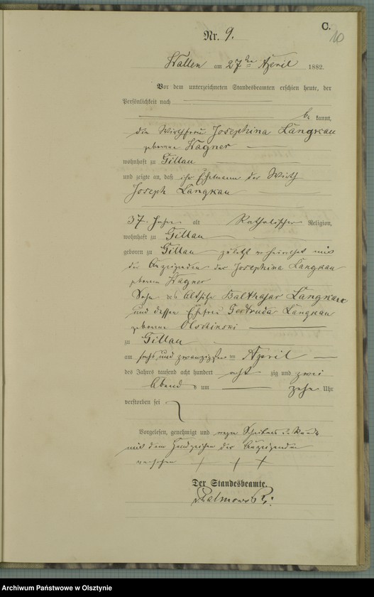 image.from.unit.number "Sterbe-Haupt-Register Nr 1 - 45"