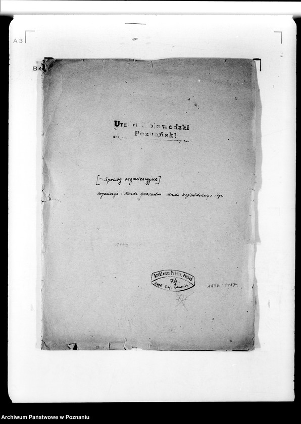 Obraz 4 z jednostki "Sprawy organizacyjne organizacja i obsada personalna Urzędu Wojewódzkiego Poznańskiego"