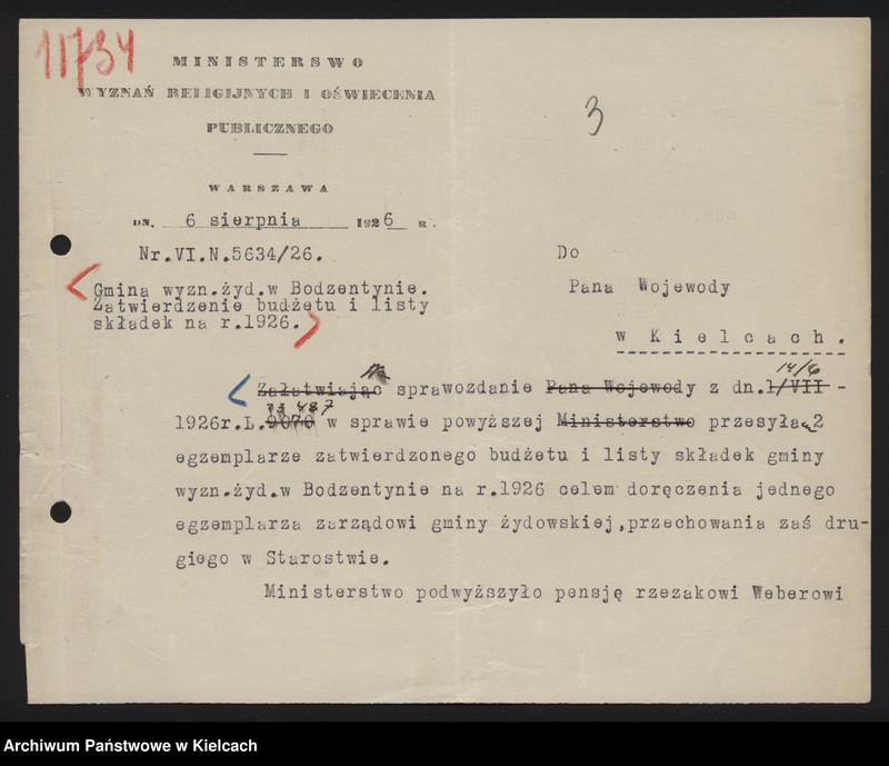 image.from.unit.number "Budżety i sprawy majątkowe żydowskiej gminy wyznaniowej w Bodzentynie pow. Kielce"