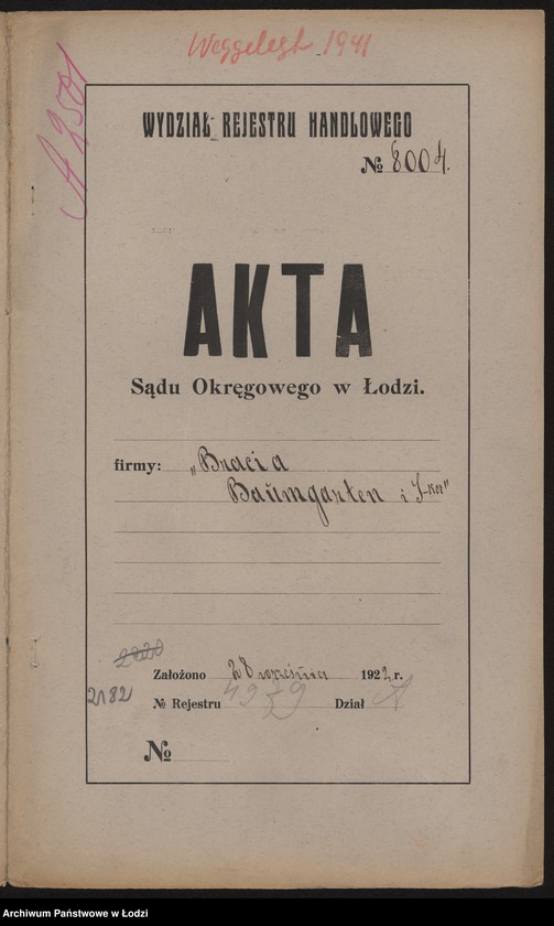 Obraz 2 z jednostki "Bracia Baumgartner i S-ka – fabryka knotów i sznurów"