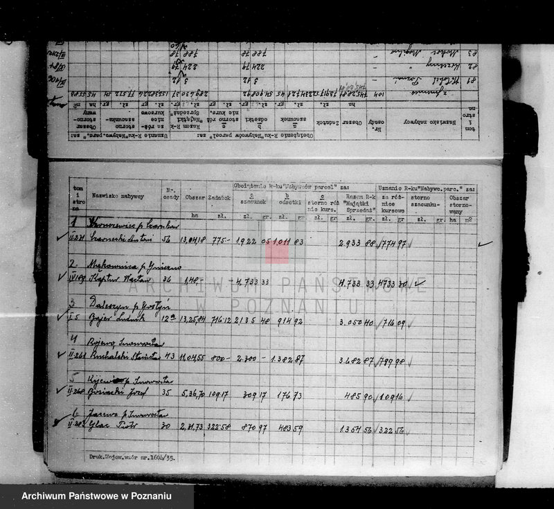 Obraz 11 z jednostki "Obciążenia rachunku nabywców parcel za szacunki /osady markowe/"