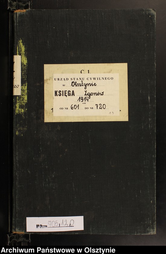 image.from.unit.number "Sterbe-Haupt-Register Tom II, Nr 601-720"