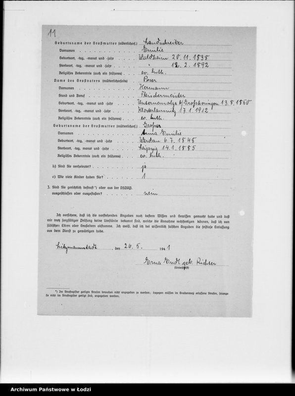 Obraz 16 z jednostki "Ausgeschiedene Angestellte F-G [Akta personalne]"