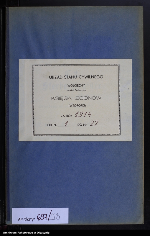 image.from.unit.number "Sterbe-Neben-Register Nr 1 - 27 [ Księga zgonów - wtóropis ]"