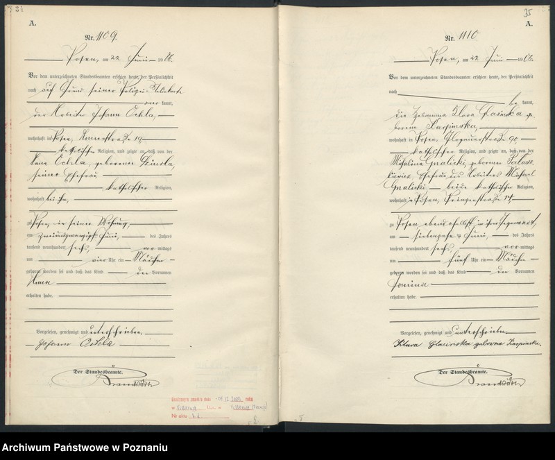 Obraz 20 z jednostki "Księga miejscowa urodzeń"