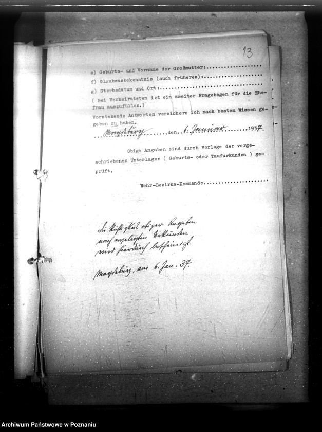 Obraz 17 z jednostki "Personalakte des Landesplaner, Ingenieur W. Richert (między innymi różne notatki)"