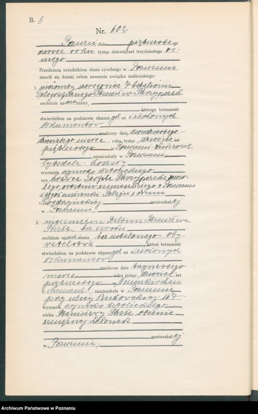 Obraz 10 z jednostki "Księga miejscowa małżeństw tom III [Rejestr główny małżeństw]"