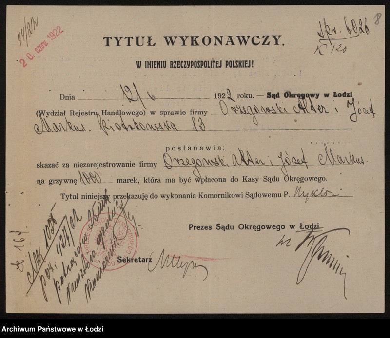 Obraz 10 z jednostki "J. Markus i A. Orzegowski – detaliczna sprzedaż wyrobów jedwabnych"