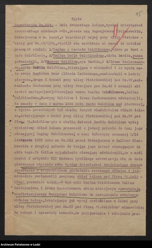 Obraz 17 z jednostki "S. Goldblum - skład żelaza"