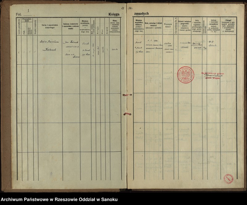 Obraz z jednostki "Księga zgonów"