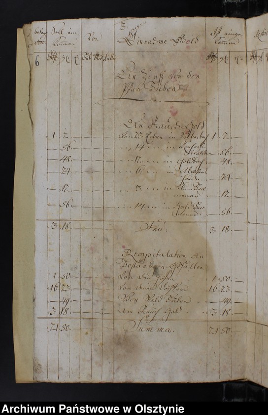 image.from.unit.number "Jahr Kirchen Rechnung der Silberbachschen Kirchen aller Einnahme und Ausgabe wie auch Bau-Rechnung"