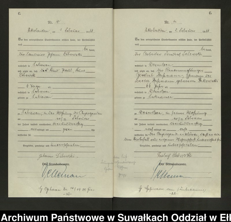 Obraz 8 z jednostki "Sterbe=Haupt=Register des Königlichen Preussischen Standes-Amtes Nikolaiken Kreis Sensburg"