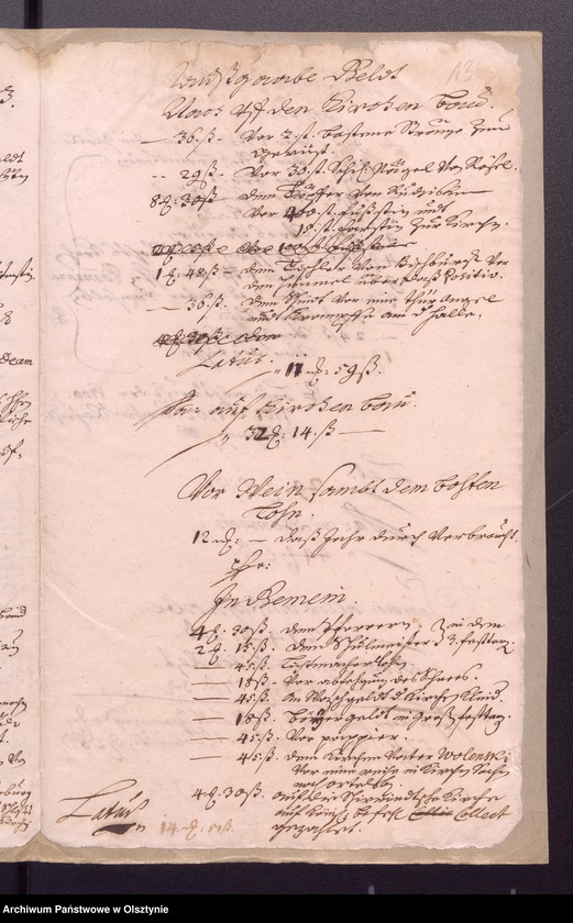 image.from.unit.number "Kobultensche Kirchen Rechnungaller Einnahme und Ausgabe Geld"