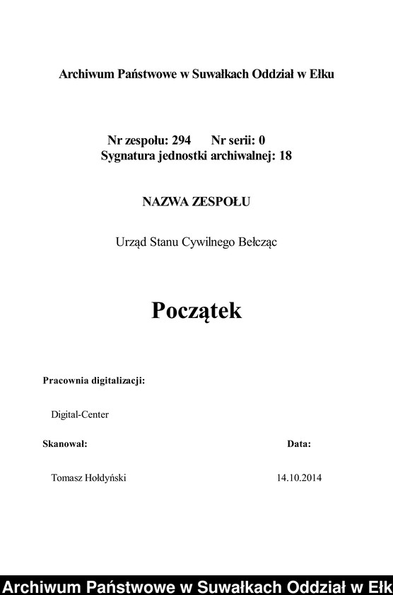 Obraz 3 z jednostki "Sterbe-Haupt-Register des Königlichen Preussischen Standes-Amtes Belzonzen Kreis Johannisburg"