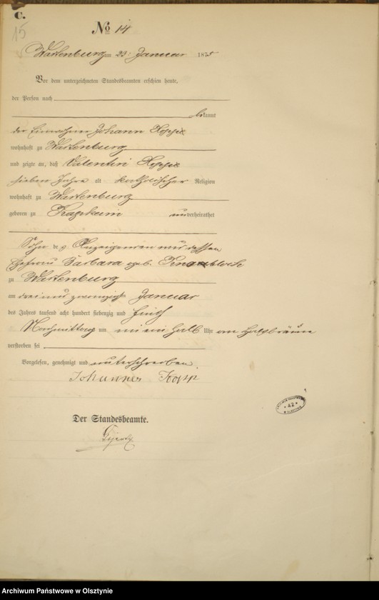 image.from.unit.number "Haupt-Sterbe-Register Nr 1 - 115"