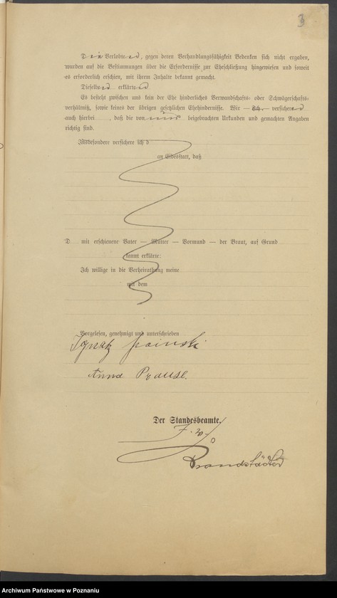 Obraz 5 z jednostki "Die von den Verlobten beigebrachten Urkunden zur Eheschliessung pro 1901. Vol IV"