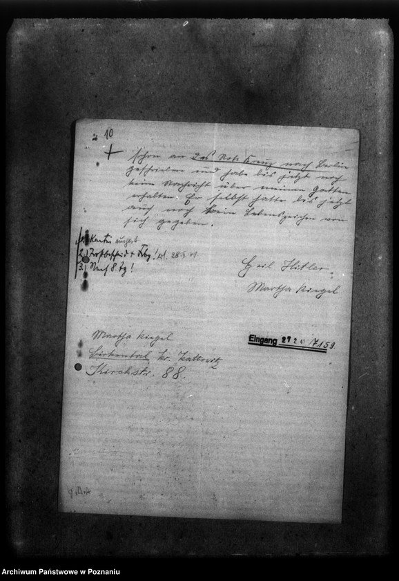 Obraz 14 z jednostki "Korespondencja w sprawie miejscowych Niemców z Wielkopolski i Śląska, którzy zginęli w 1939 roku"