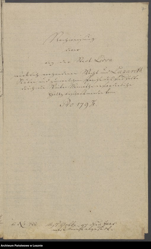 Obraz 9 z jednostki "[Akta betr. die vorhandenen Wacht - und Lazarettstuben]"