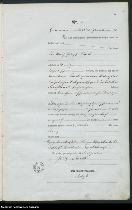 Obraz 18 z jednostki "Księga urodzeń"