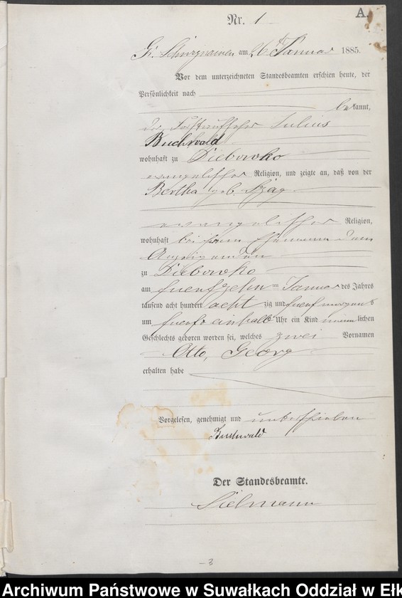 image.from.unit.number "Geburts-Haupt-Register des Königlich Preussischen Standes-Amtes Ukta Kreis Sensburg"
