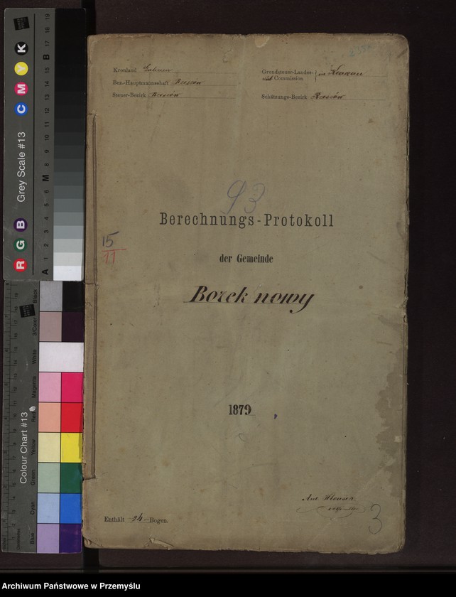 Obraz z jednostki "Berechnungs Protokoll der Gemeinde Borek nowy [Protokół obliczeniowy"