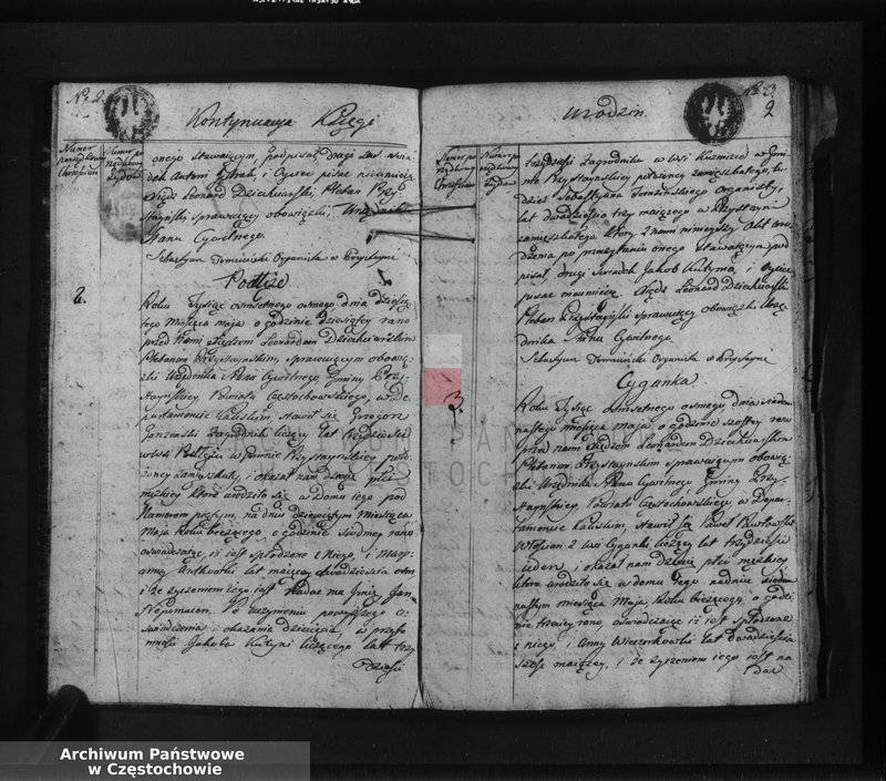 Obraz z jednostki "Księga [akt] urodzeń Parafii Przystajń [od 5 maja 1808 roku do 20 kwietnia 1809 roku]"