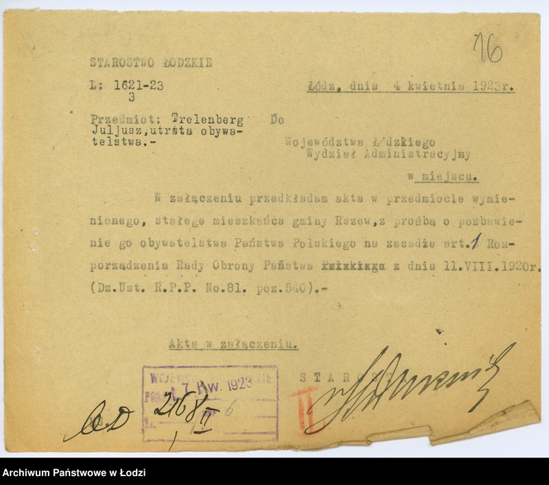 Obraz 19 z jednostki "Pozbawienie obywatelstwa 116-5729, 1-94"